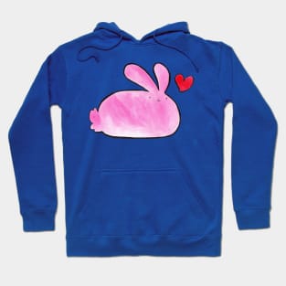 Watercolor Pink Love Bunny Hoodie